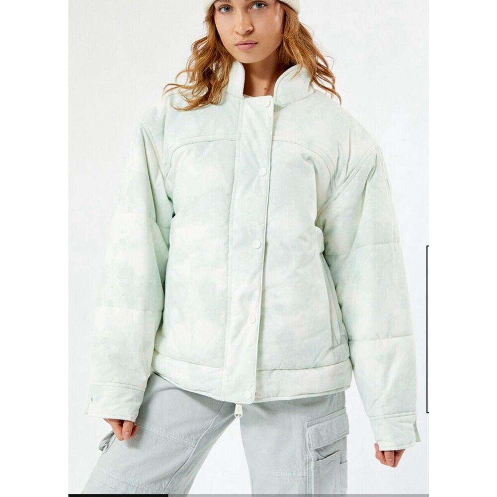 Free People Movement Bunny Slope Printed Puffer Ski Jacket Mint Green Large New